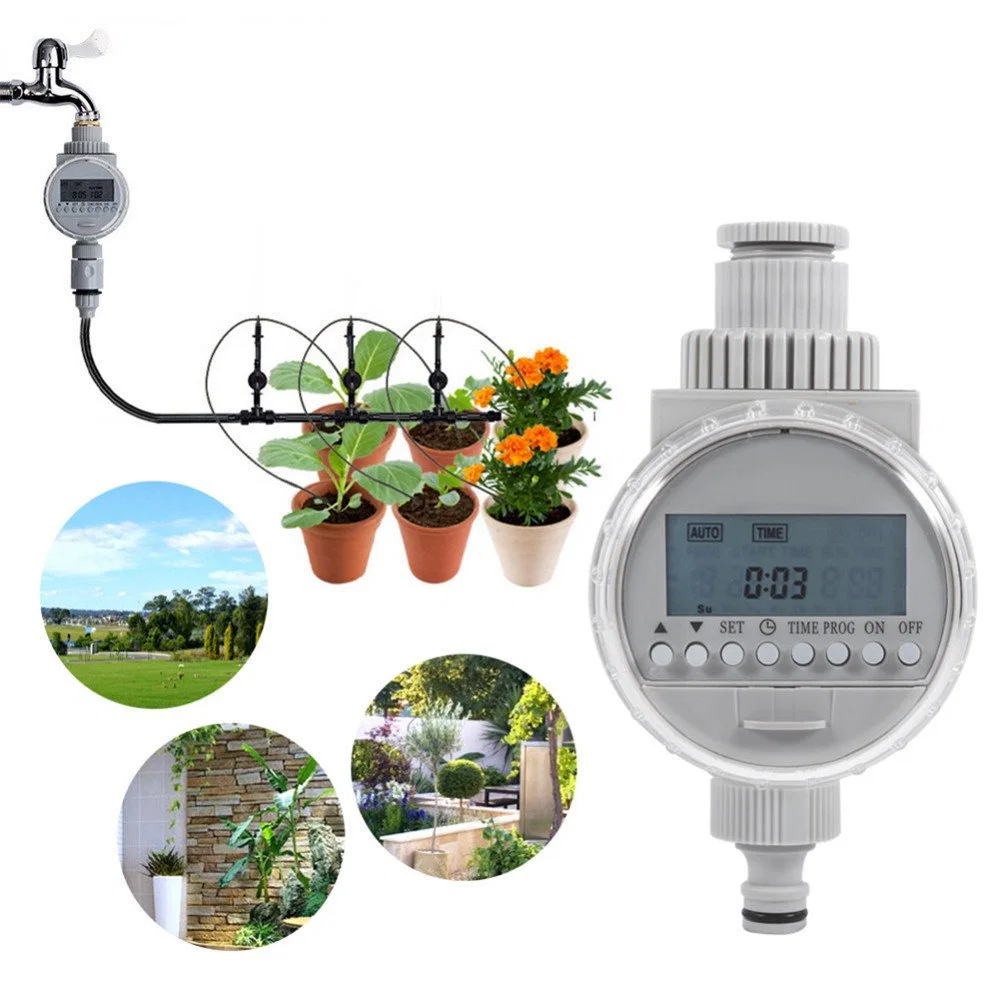 Auto Water Saving Irrigation Controller LCD Digital Watering Timer for Home Garden Programmable Solar Timer Hose Faucet Esg17741